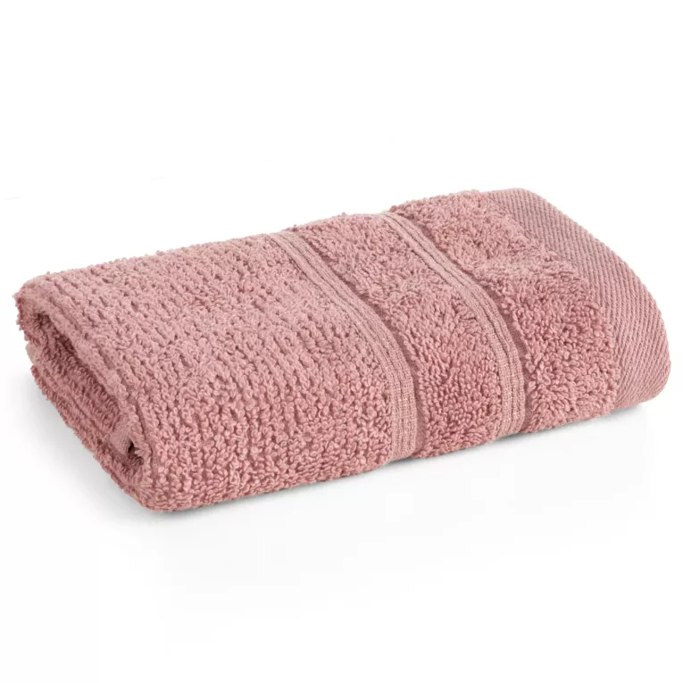 Ręcznik do rąk 30x50 cm bawełniany kolor pudrowy w błyszczące paseczki AMIRA Eurofirany