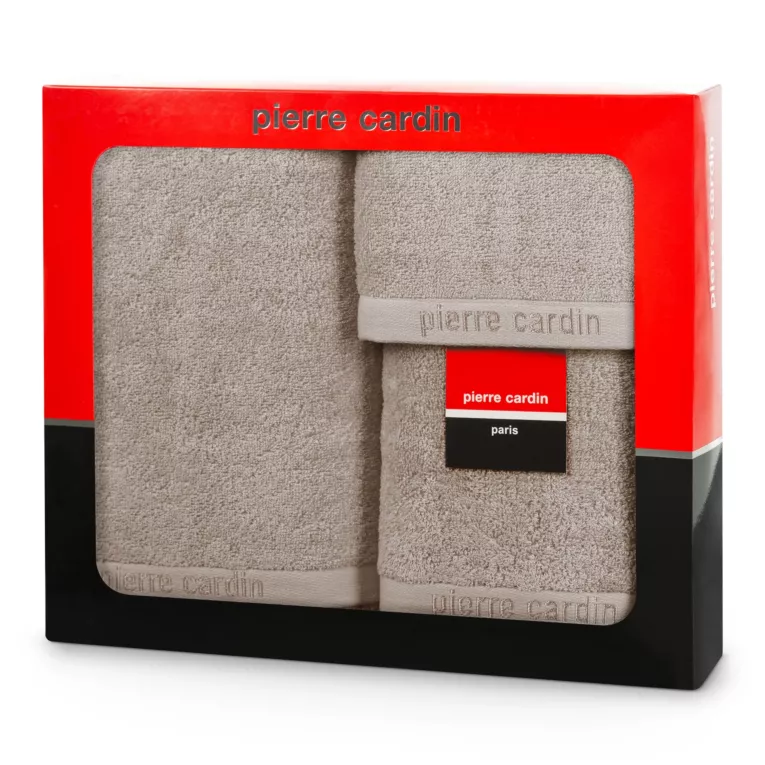 Zestaw ręczników bawełnianych na prezent 3 szt kolor ciemnobeżowy 430 g/m2 EVI Pierre Cardin Eurofirany