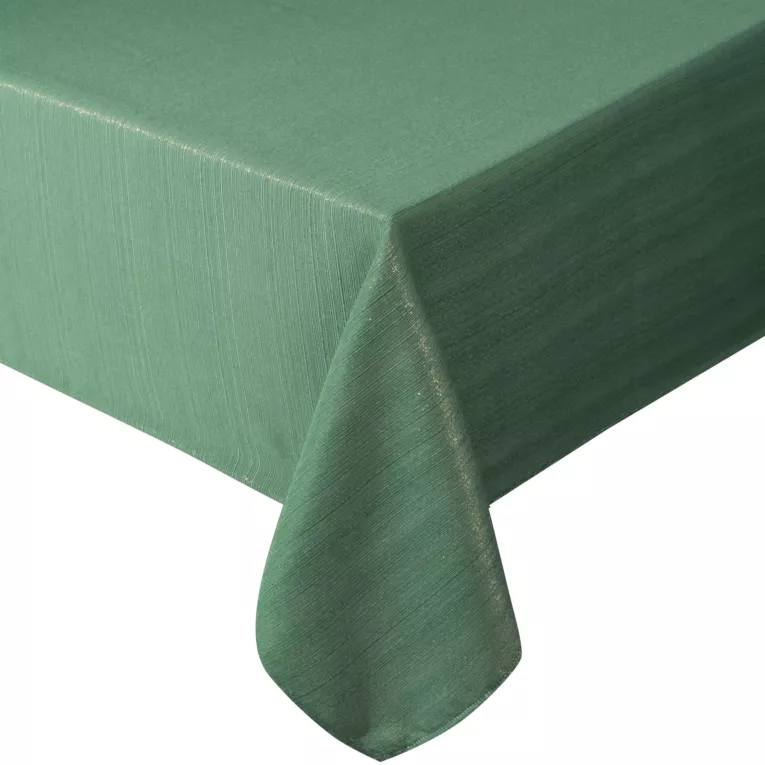 Obrus zielony 140x180 cm przetykany błyszczącą nicią - GLAMO Eurofirany