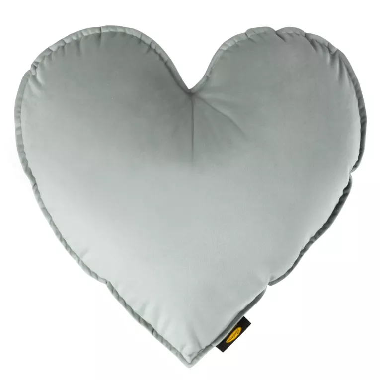 Poduszka w kształcie serca 45 x 45 cm welwetowa popielata Eurofirany