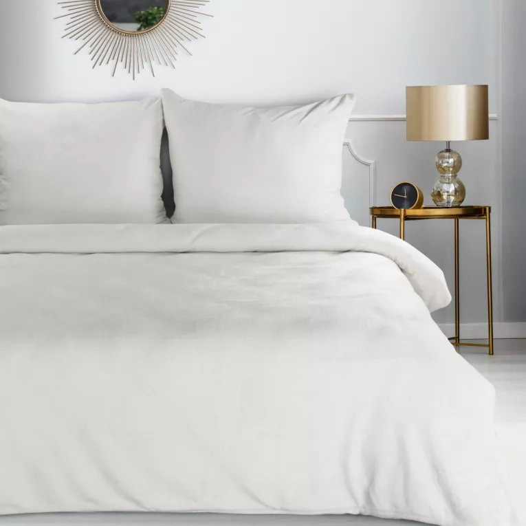 Pościel 140x200 cm gładka z polaru kolor kremowy FLANO Eurofirany