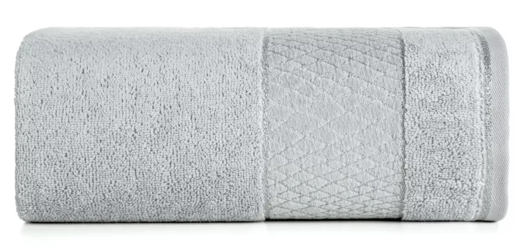 Ręcznik do rąk 30x50 cm bawełniany kolor srebrny z geometrycznym motywem 500 g/m2 ROSA Eurofirany
