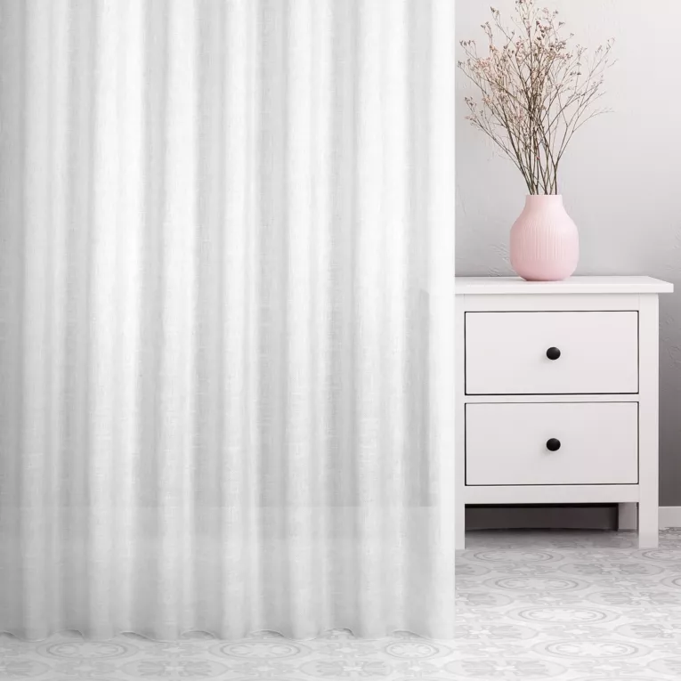 Zasłona szyta na taśmie 5 cm naturalna z miękkiej tkaniny w stylu eko