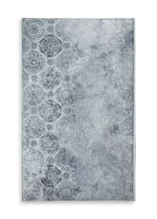 Dywan 80x140 cm srebno, szary zdobiony motywem ornamentów LOTUS 7 Eurofirany