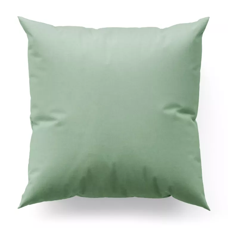 Poszewka szyta miętowa z gładkiej tkaniny z delikatnym połyskiem