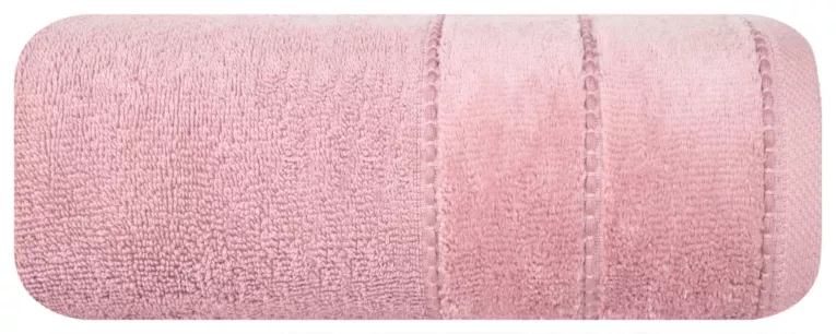 Ręcznik kąpielowy 70x140 cm bawełniany kolor ciemnoróżowy z welwetową bordiurą 500 g/m2 JESSI Eurofirany