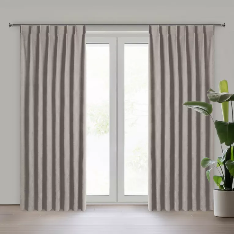 Zasłona brązowa z tkaniny welurowej 70x220 cm szerokość po zmarszczeniu flex 1:1,5 Dora Eurofirany