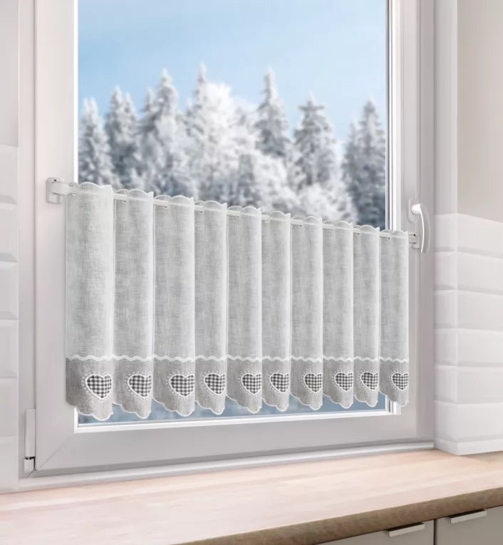 Tkanina firanowa zazdrostka zdobiona haftem Eurofirany