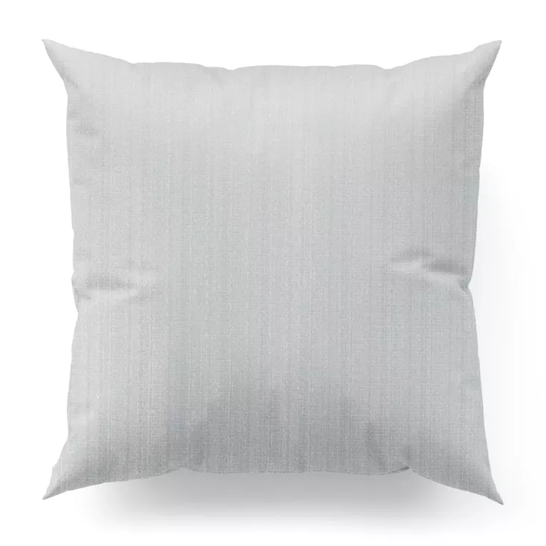 Poszewka szyta srebrna z tkaniny o grubym splocie przetykanej błyszczącą nicią