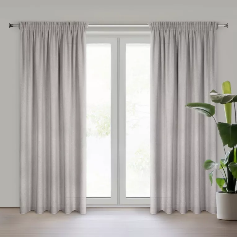 Zasłona ciemnobeżowa w stylu eko 140x270 taśma ERIS Eurofirany