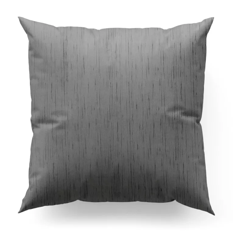 Poszewka szyta grafitowa z tkaniny welwetowej w pionowe prążki, wykończona obciążnikiem