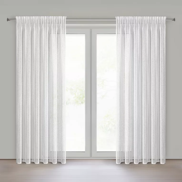 Zasłona biała z siateczki 140x270 cm taśma - BONITA Eurofirany