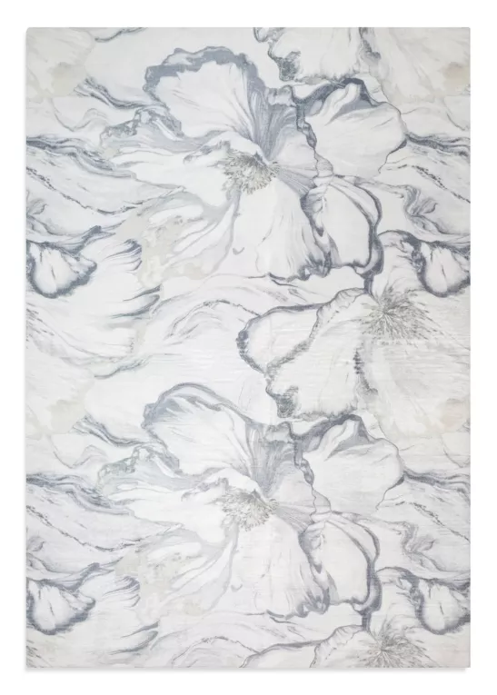 Dywan 120x160 cm szaro, kremowy z motywem kwiatów LOTUS 1 Eurofirany