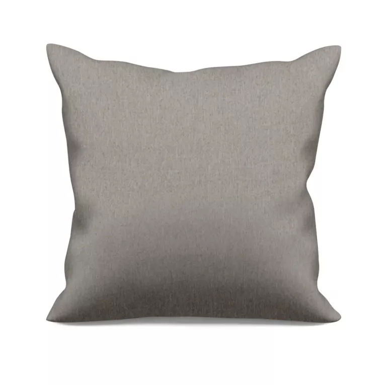 Poszewka szyta ciemnobeżowa z miękkiej tkaniny o naturalnym splocie w stylu ekologicznym