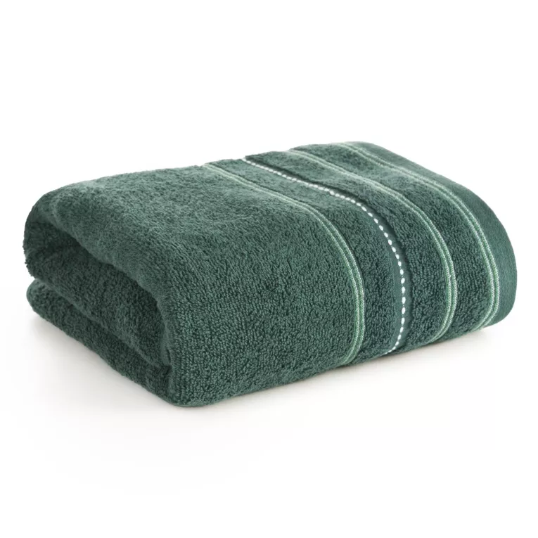 Ręcznik do rąk 30x50 cm bawełniany kolor ciemnozielony w pasy 500 g/m2 VENTO Eurofirany