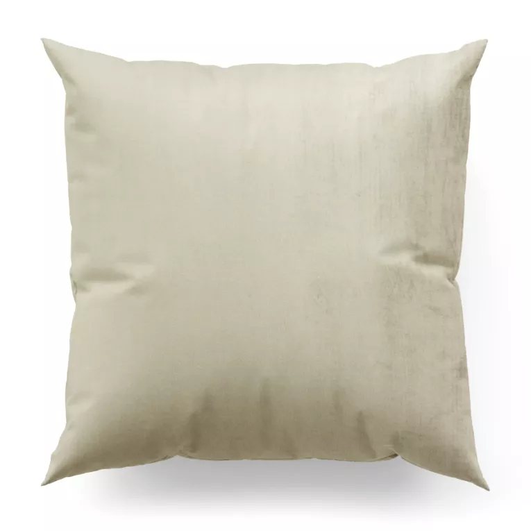 Poszewka szyta jasnobeżowa z miękkiej tkaniny welwetowej