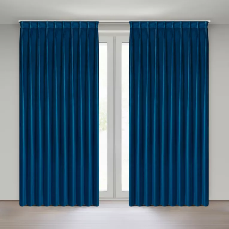 Zasłona granatowa z welwetowej tkaniny 125x270 cm system flex - MELANIE Eurofirany