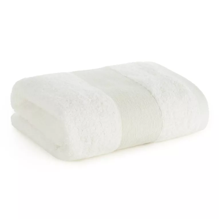 Ręcznik kąpielowy 70x140 cm bawełniany kolor beżowy z ozdobną błyszczącą bordiurą 500 g/m2 ZOJA Eurofirany