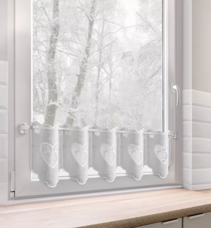 Tkanina firanowa zazdrostka z świątecznym ażurowym haftem Eurofirany