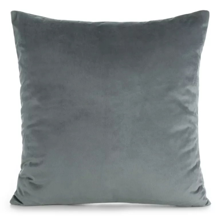Poszewka na poduszkę 45x45 cm welwetowa o delikatnym połysku gładka stalowa GAJA 1 Eurofirany
