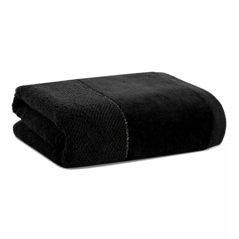 Ręcznik kąpielowy 30x50 cm bawełniany kolor czarny z welwetową bordiurą ARIA Eurofirany