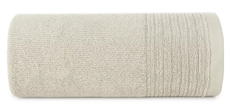 Ręcznik kąpielowy 70x140 cm bawełniany kolor beżowy zdobiony błyszczącą bordiurą 500 g/m2 LARI Eurofirany