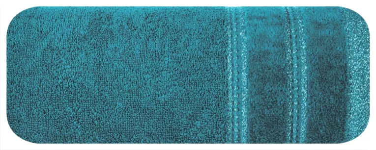 Ręcznik do rąk 30x50 cm bawełniany kolor turkusowy z błyszczącą bordiurą 500 g/m2 GLORY 1 Eurofirany