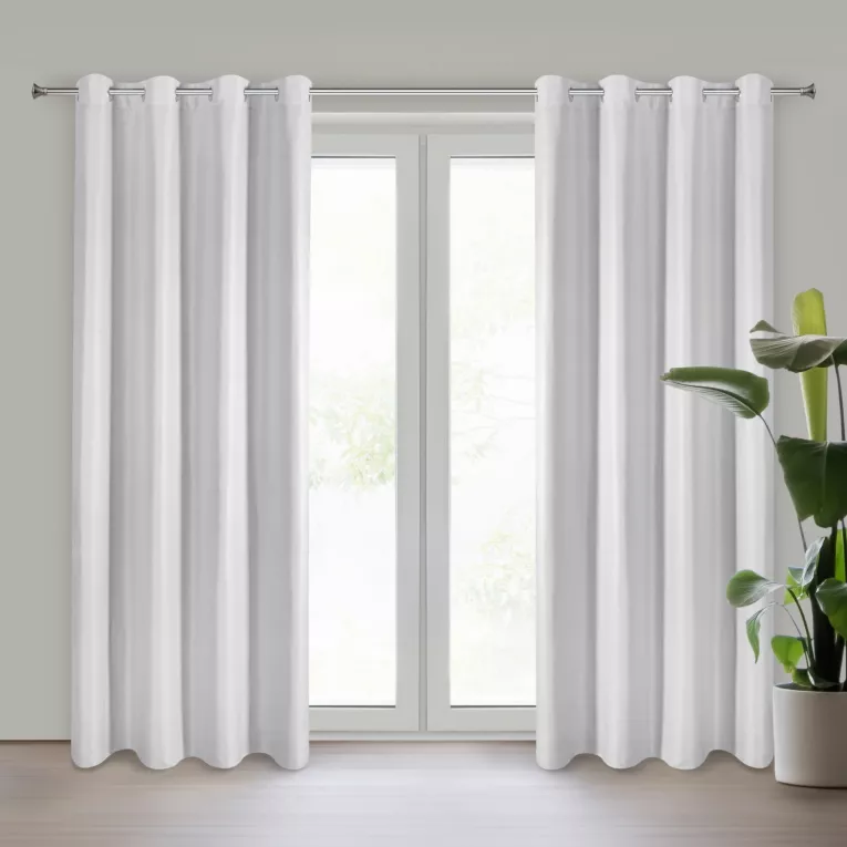 Zasłona biała z gładkiej matowej tkaniny 140x250 cm przelotka ADARI Eurofirany