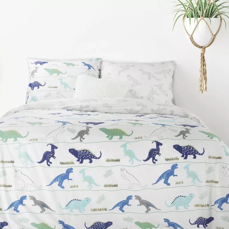 Komplet pościeli bawełnianej DINO dziecięca pościel w dinozaury Eurofirany