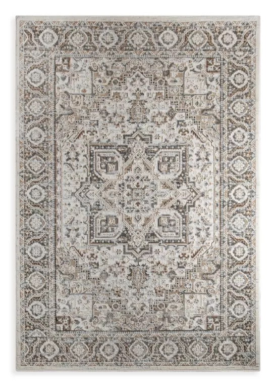 Dywan 80x150 cm kremowo, beżowy z klasycznym wzorem w stylu vintage ELORA 3 Eurofirany