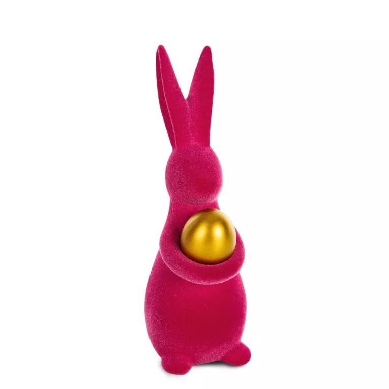 Wielkanocna figurka w kształcie zajączka o strukturalnym meszkowym wykończeniu Eurofirany