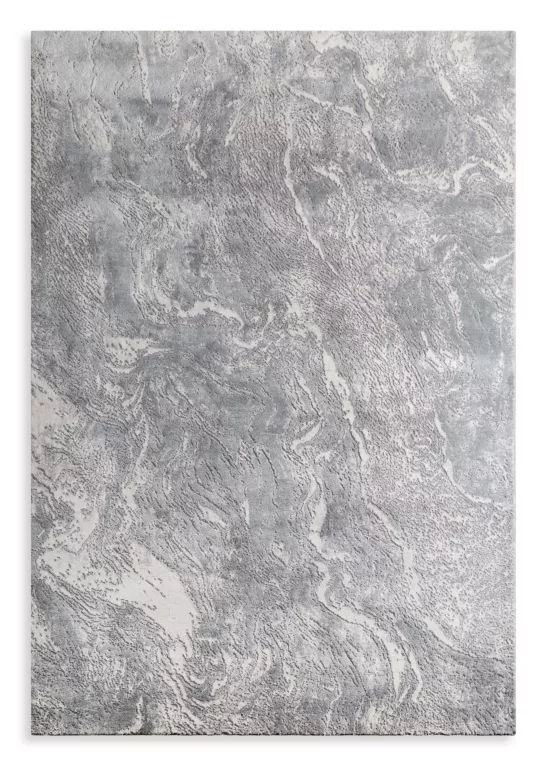 Dywan 120x170 cm stalowo, biały o eleganckiej żyłkowej strukturze inspirowany naturalnym kamieniem SALENA 9 Eurofirany