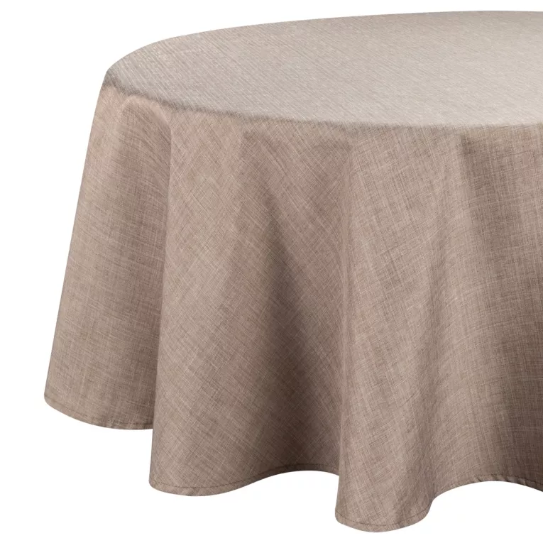 Okrągły obrus na stół średnica 150 cm beżowy wodoodporny - KATE Eurofirany