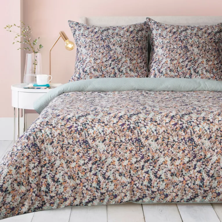 Pościel 220x200 cm z makosatyny bawełnianej kolor miętowy, pomarańczowy ESPRIT Eurofirany