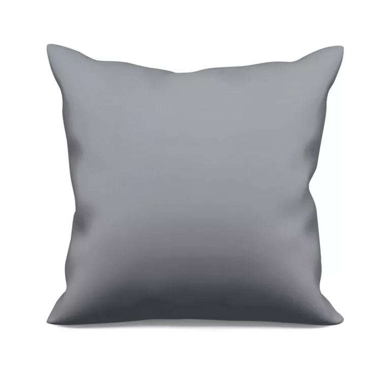 Poszewka szyta jasnoszara z gładkiej tkaniny typu dimout