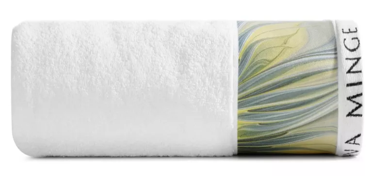 Ręcznik kąpielowy ALEXIS z dekoracyjną bordiurą z designerskim wzorem Eva Minge Eurofirany