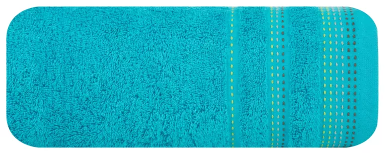Ręcznik kąpielowy 70x140 cm bawełniany kolor turkusowy z ozdobnym stębnowaniem 500 g/m2 POLA Eurofirany