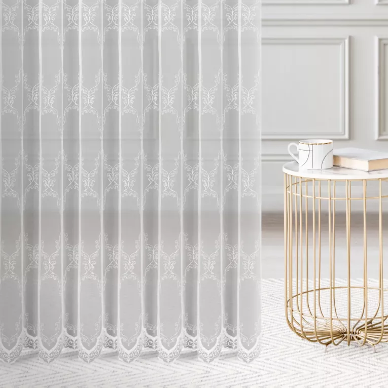 Tkanina firanowa peru zdobiona subtelnym haftem Eurofirany