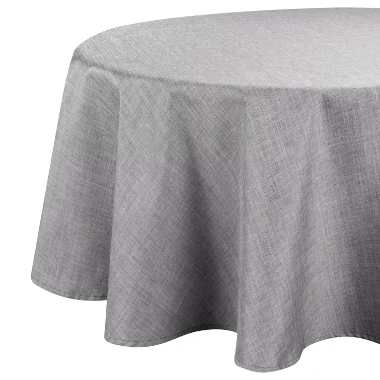 Okrągły obrus na stół średnica 150 cm srebrny wodoodporny - KATE Eurofirany