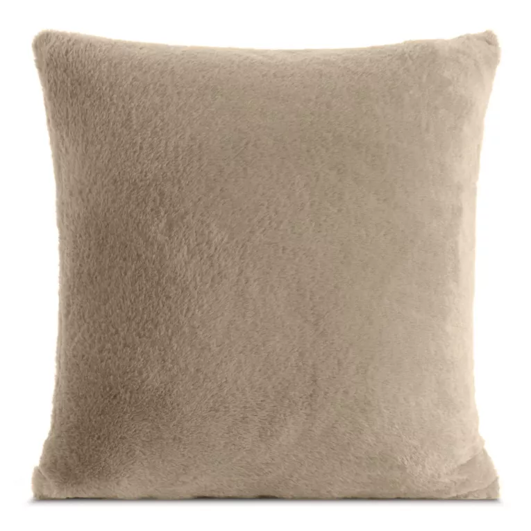 Poszewka na poduszkę 60x60 cm jasnobeżowa z miękkiej futrzanej tkaniny NINA Eurofirany