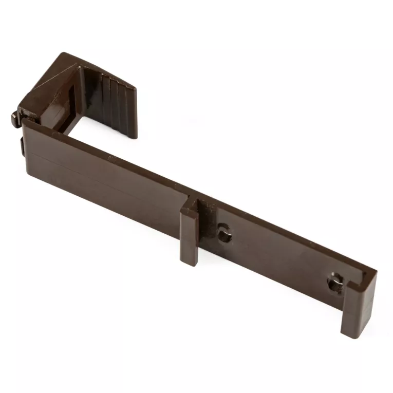 Plastikowy zaczep montażowy na ramę okienną dzień i noc kolor brązowy