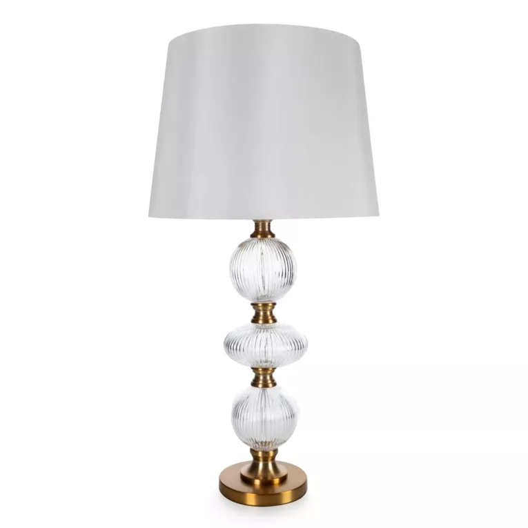 Lampa stołowa biało, złota SANNY z podstawy z szklanych bombek Eurofirany