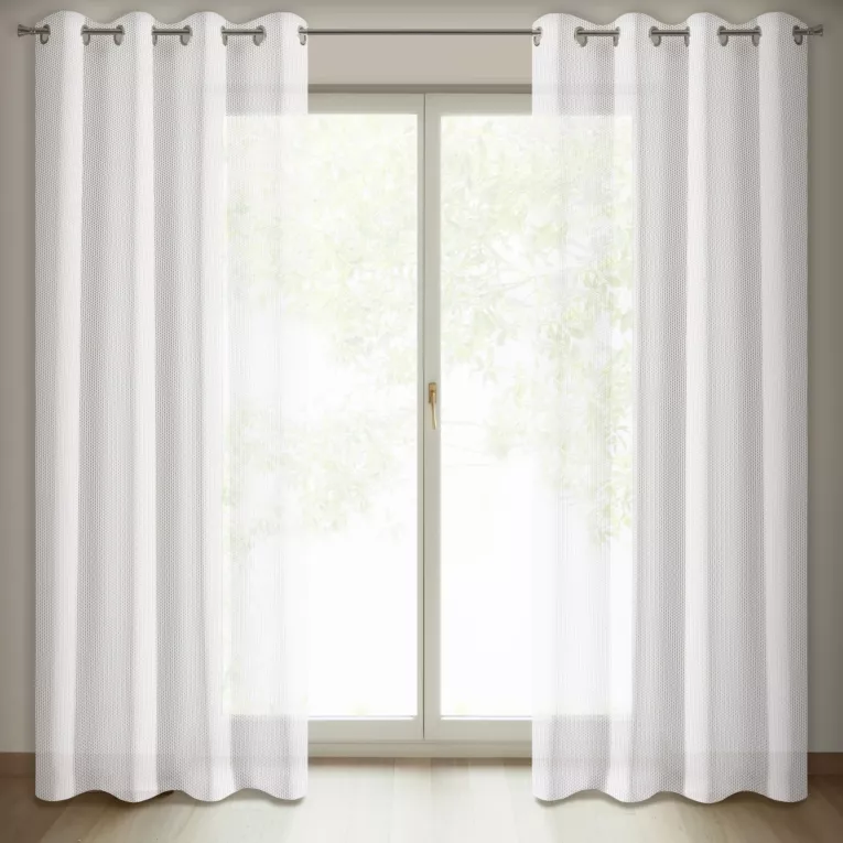 ANIKA BIAŁA FIRANA Z SIATECZKI PLASTER MIODU 140x250 cm NA PRZELOTKACH