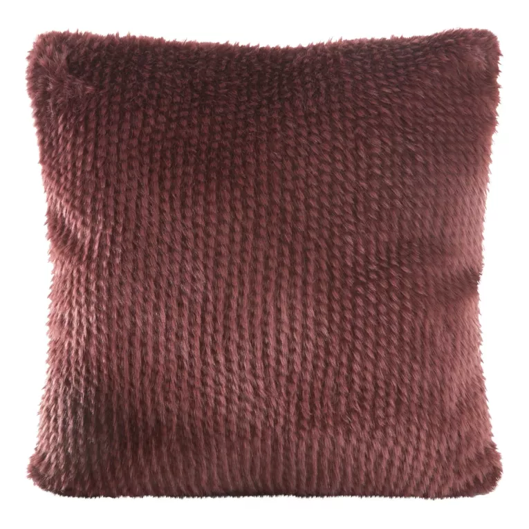 Poszewka na poduszkę 45x45 cm z futerkowej tkaniny bordowa FOX DIVA LINE Eurofirany