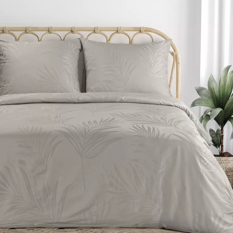 Pościel 160x200 cm bawełniana kolor szarobeżowy z żakardowym wzorem NATALIE Eurofirany