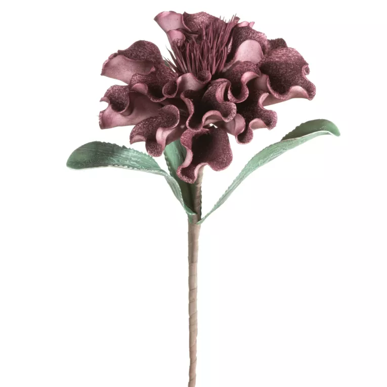 Kwiat sztuczny ciemnofioletowy z plastycznej pianki foamiran 75 cm Eurofirany