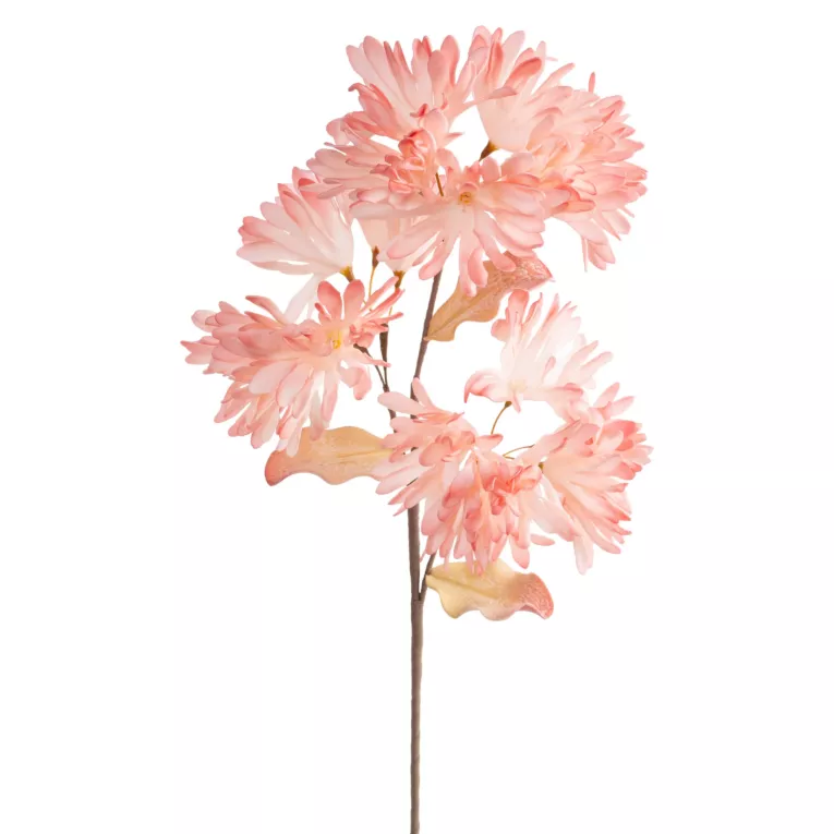Kwiat sztuczny jasnoróżowy z plastycznej pianki foamiran 75 cm Eurofirany