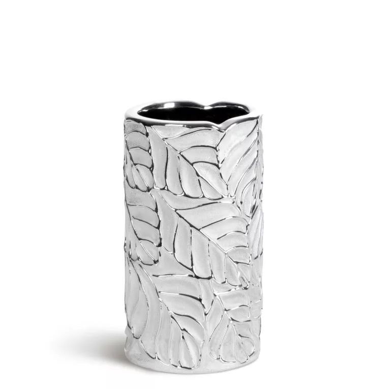 Wazon ceramiczny MIRIAM z tłoczonym wzorem liści Eurofirany