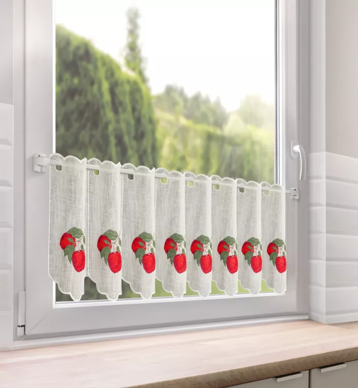 Tkanina firanowa zazdrostka zdobiona haftem Eurofirany