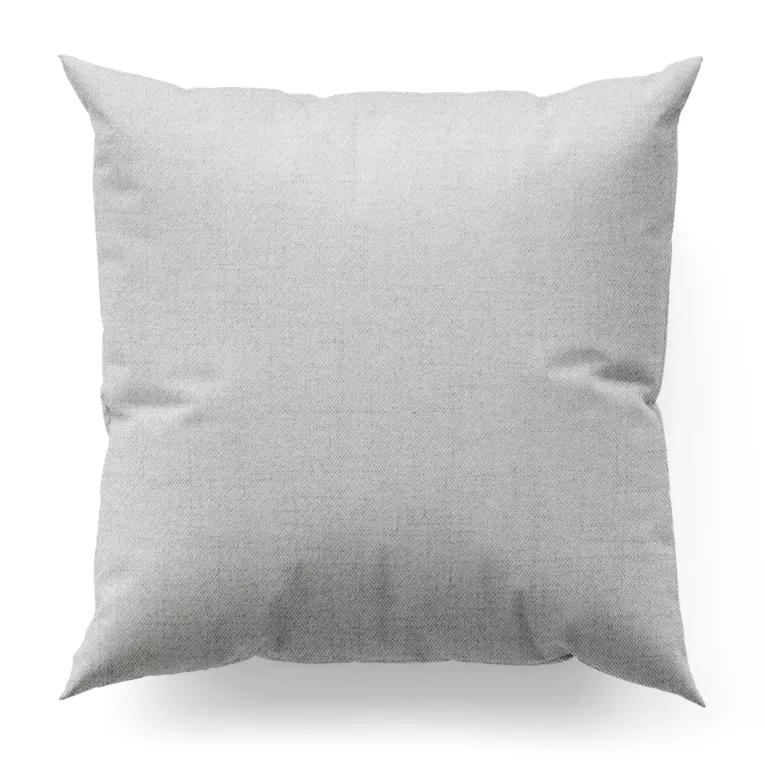 Poszewka na wymiar srebrna z tkaniny z jodełkowym wzorem geometrycznym